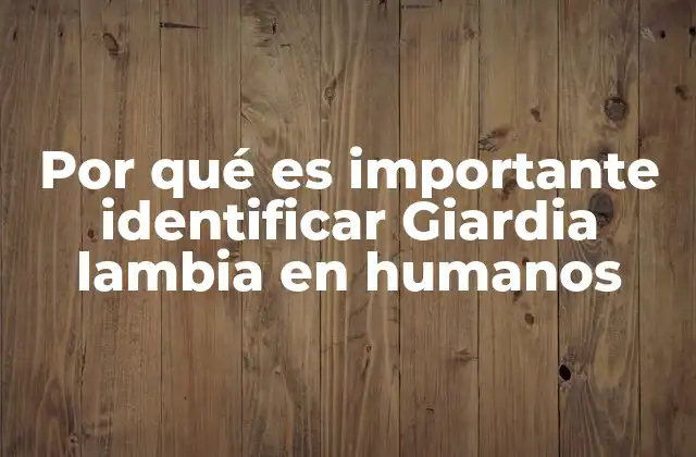 Por Qué es Importante Identificar Giardia Lambia en Humanos