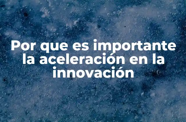 Por que es Importante la Aceleración en la Innovación