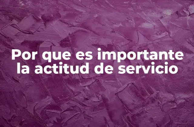 Por que es Importante la Actitud de Servicio