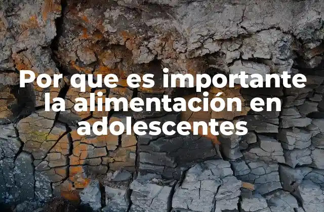 Por que es Importante la Alimentación en Adolescentes