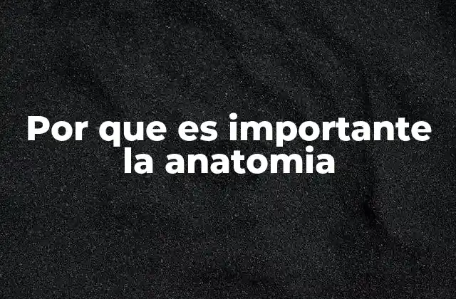 Por que es Importante la Anatomia
