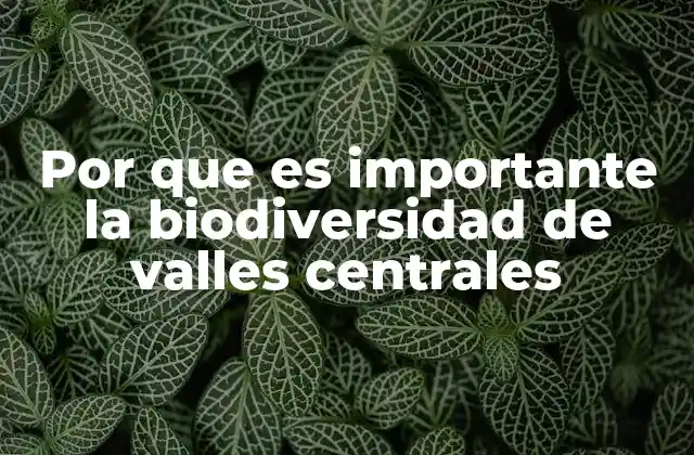 Por que es Importante la Biodiversidad de Valles Centrales