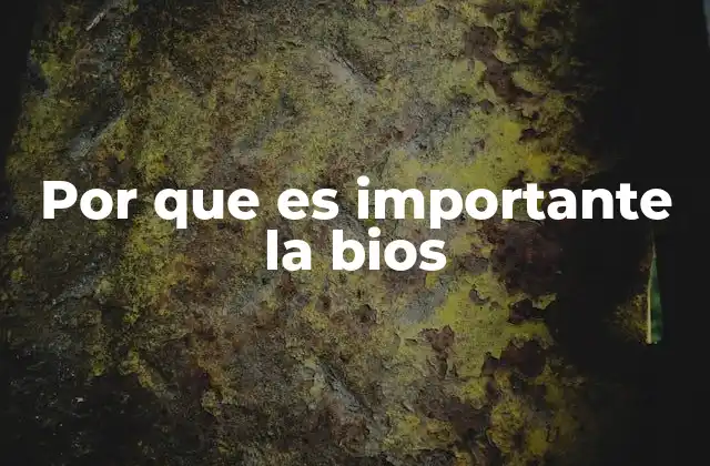 Por que es Importante la Bios
