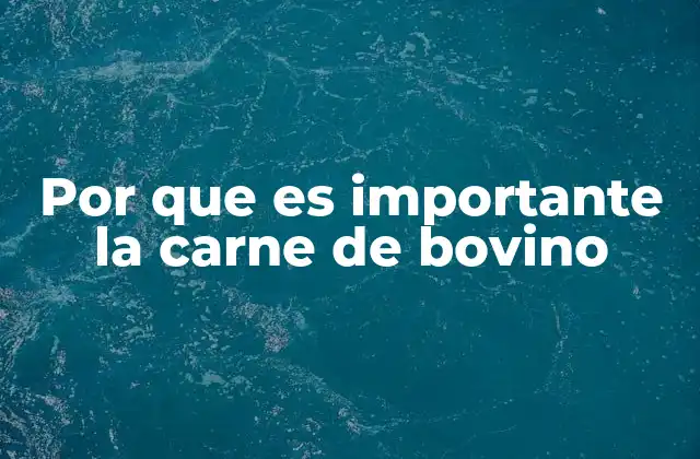 Por que es Importante la Carne de Bovino