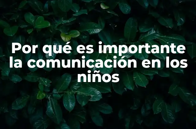 Por Qué es Importante la Comunicación en los Niños
