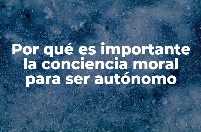 Por Qué es Importante la Conciencia Moral para Ser Autónomo