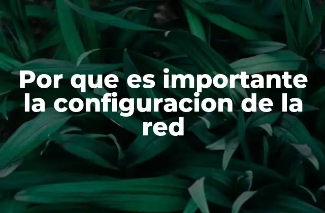 Por que es Importante la Configuracion de la Red