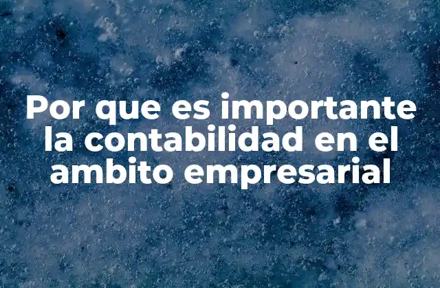 Por que es Importante la Contabilidad en el Ambito Empresarial