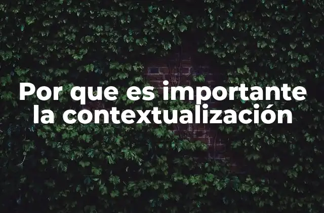 Por que es Importante la Contextualización 2 La importancia de entender el entorno para interpretar correctamente