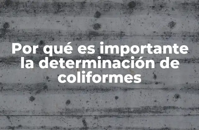 Por Qué es Importante la Determinación de Coliformes