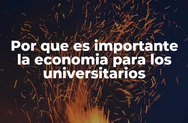 Por que es Importante la Economia para los Universitarios