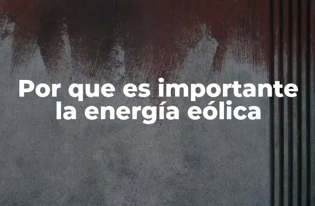Por que es Importante la Energía Eólica