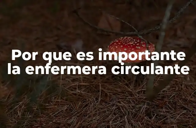 Por que es Importante la Enfermera Circulante