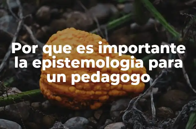 Por que es Importante la Epistemologia para un Pedagogo