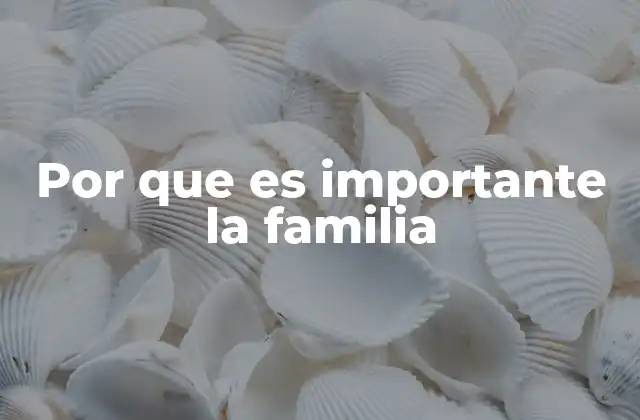 Por que es Importante la Familia