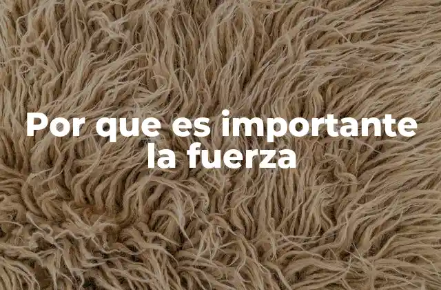 Por que es Importante la Fuerza