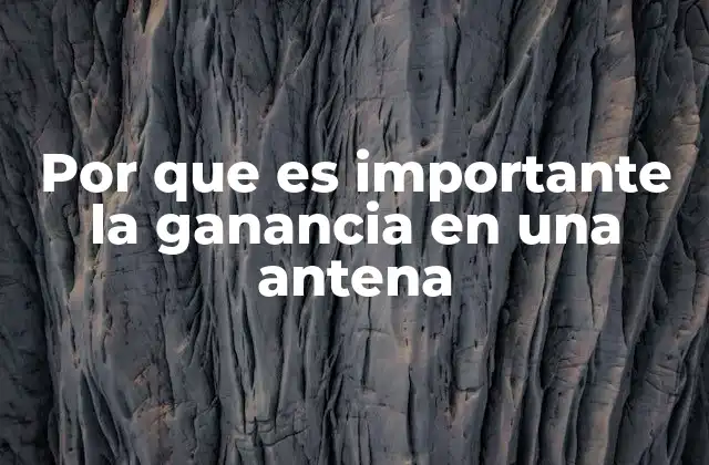 Por que es Importante la Ganancia en una Antena