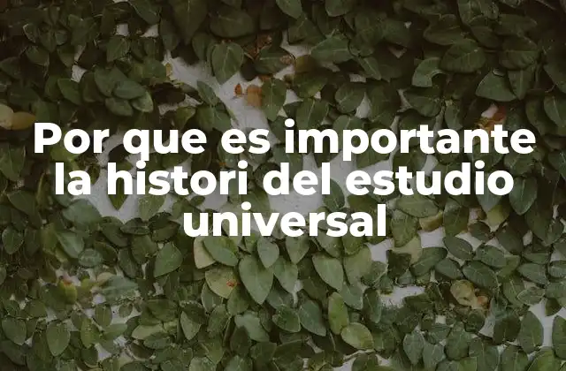 Por que es Importante la Histori Del Estudio Universal