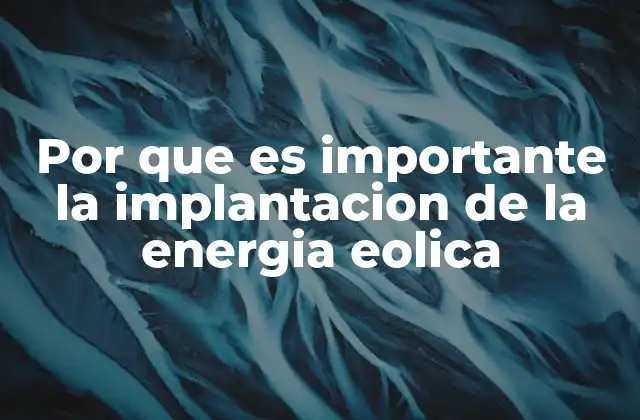 Por que es Importante la Implantacion de la Energia Eolica