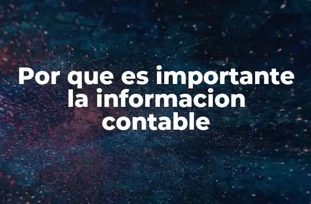 Por que es Importante la Informacion Contable