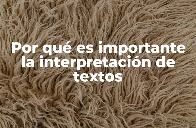 Por Qué es Importante la Interpretación de Textos