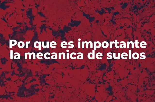 Por que es Importante la Mecanica de Suelos