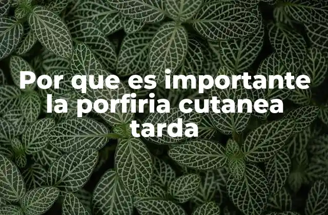 La relevancia de comprender el impacto de la porfiria cutánea tarda