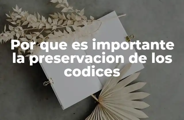 Por que es Importante la Preservacion de los Codices