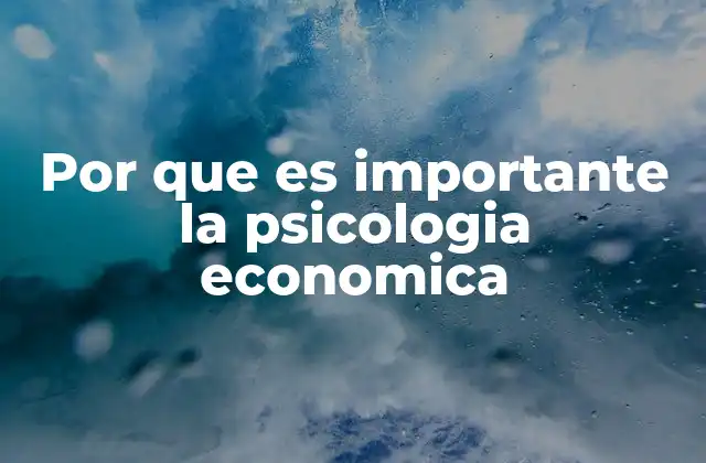 Por que es Importante la Psicologia Economica
