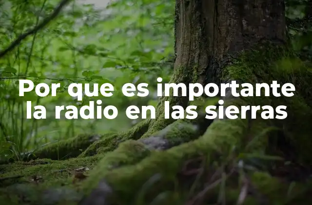 Por que es Importante la Radio en las Sierras