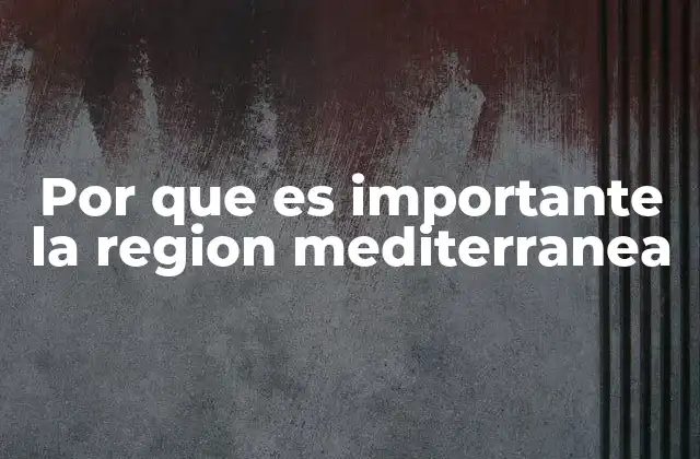 Por que es Importante la Region Mediterranea