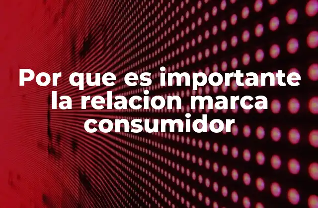 Por que es Importante la Relacion Marca Consumidor