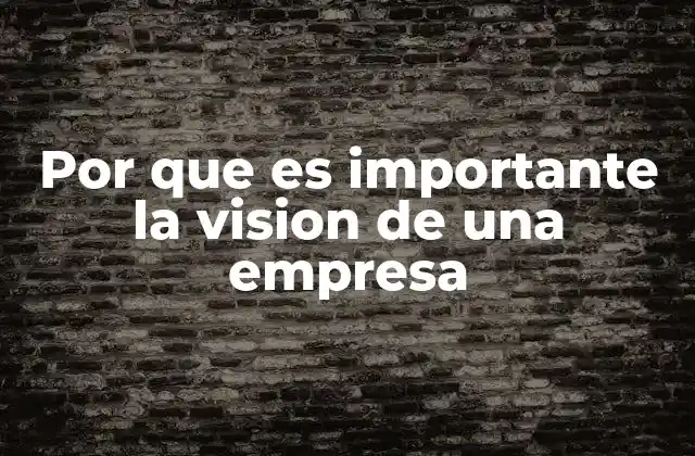 Por que es Importante la Vision de una Empresa
