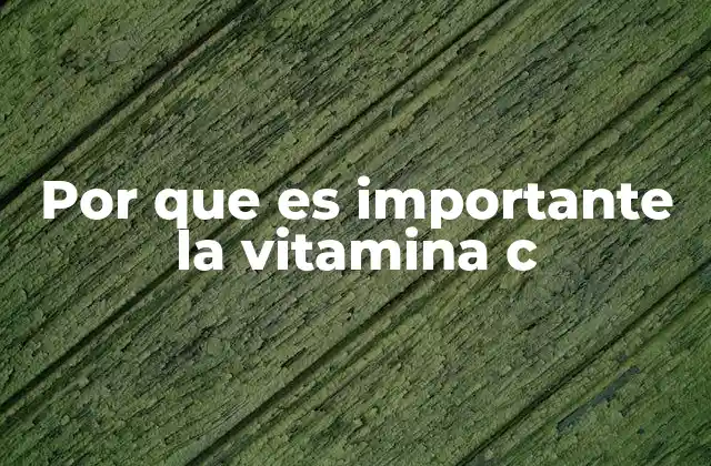 Por que es Importante la Vitamina C