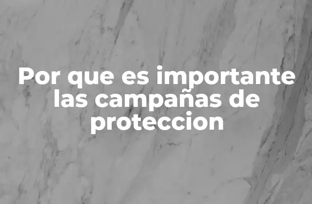 Por que es Importante las Campañas de Proteccion