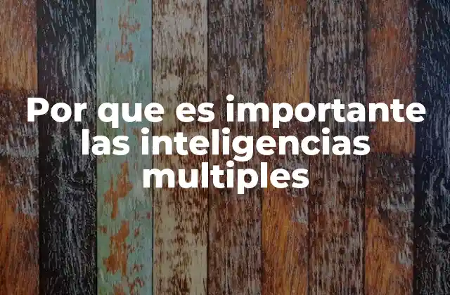 Por que es Importante las Inteligencias Multiples