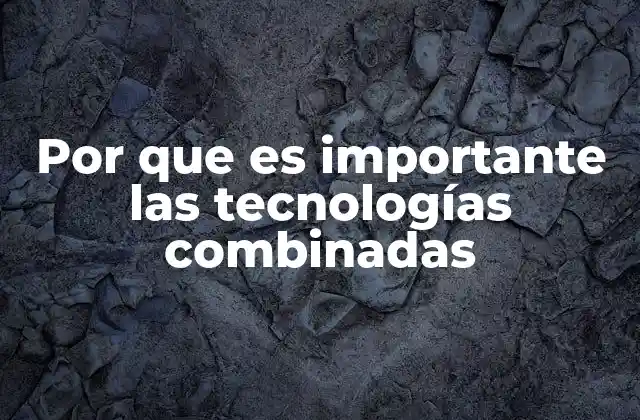 Por que es Importante las Tecnologías Combinadas