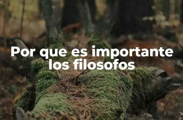 Por que es Importante los Filosofos