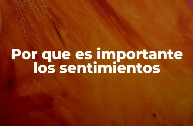 Por que es Importante los Sentimientos