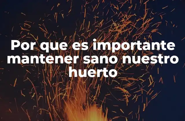 Por que es Importante Mantener Sano Nuestro Huerto