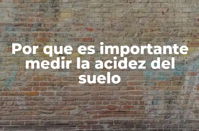 Por que es Importante Medir la Acidez Del Suelo