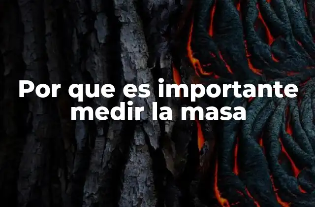 Por que es Importante Medir la Masa