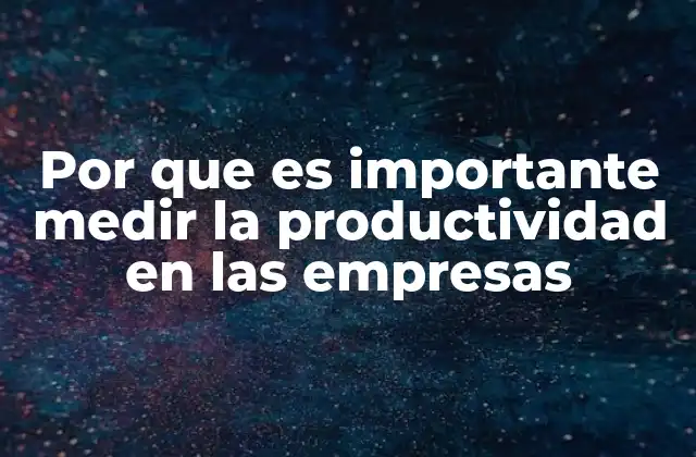 Por que es Importante Medir la Productividad en las Empresas