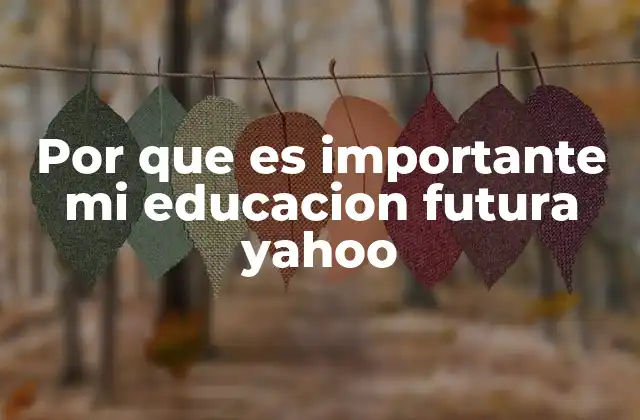 Por que es Importante Mi Educacion Futura Yahoo