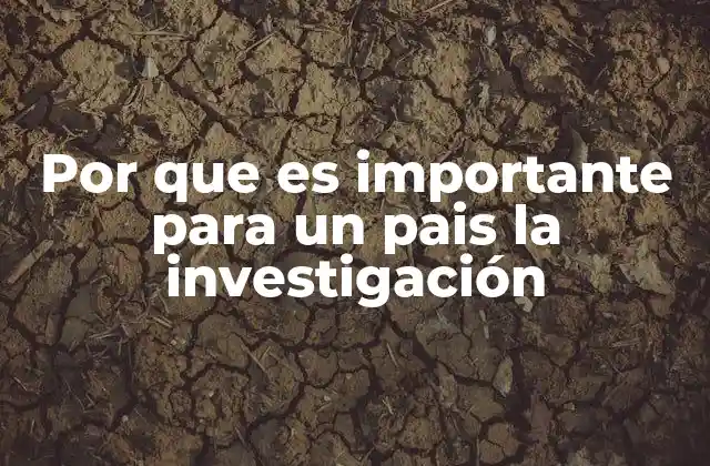 Por que es Importante para un Pais la Investigación