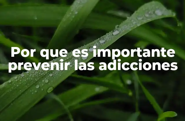 Por que es Importante Prevenir las Adicciones