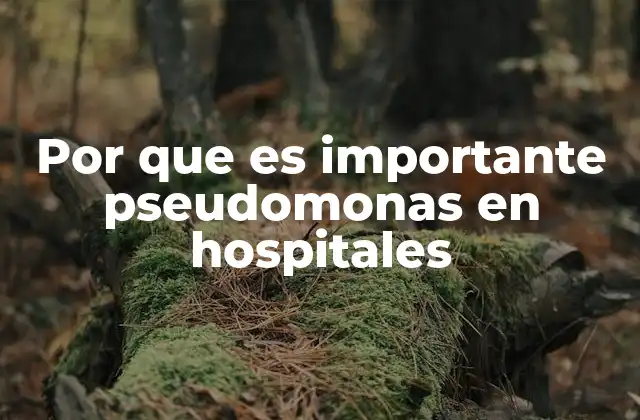 Por que es Importante Pseudomonas en Hospitales