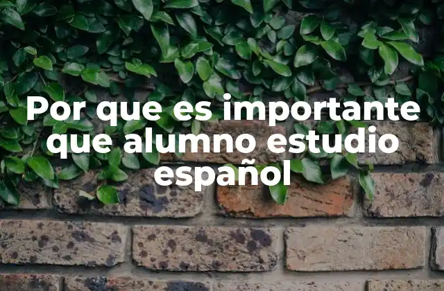 Por que es Importante que Alumno Estudio Español
