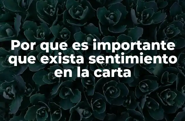 Por que es Importante que Exista Sentimiento en la Carta