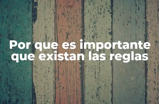 Por que es Importante que Existan las Reglas
